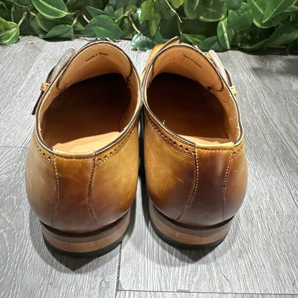 MAGNANNI Black Leather Single Monk Strap Shoes Light Brown Men\'s Size 8.5 M main image 4